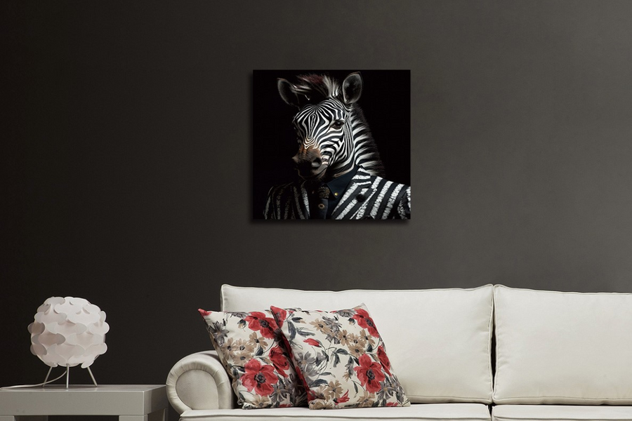 Zebra In Suit Wall Art - Mini