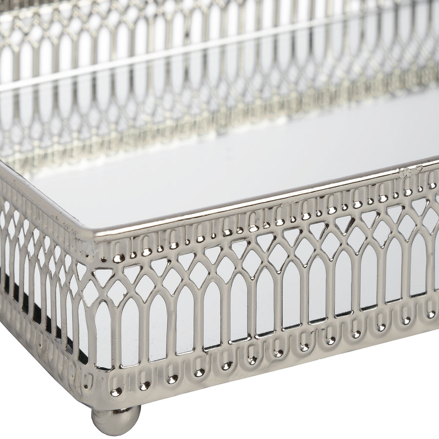 Set of Two Rectangular Nickel Trays