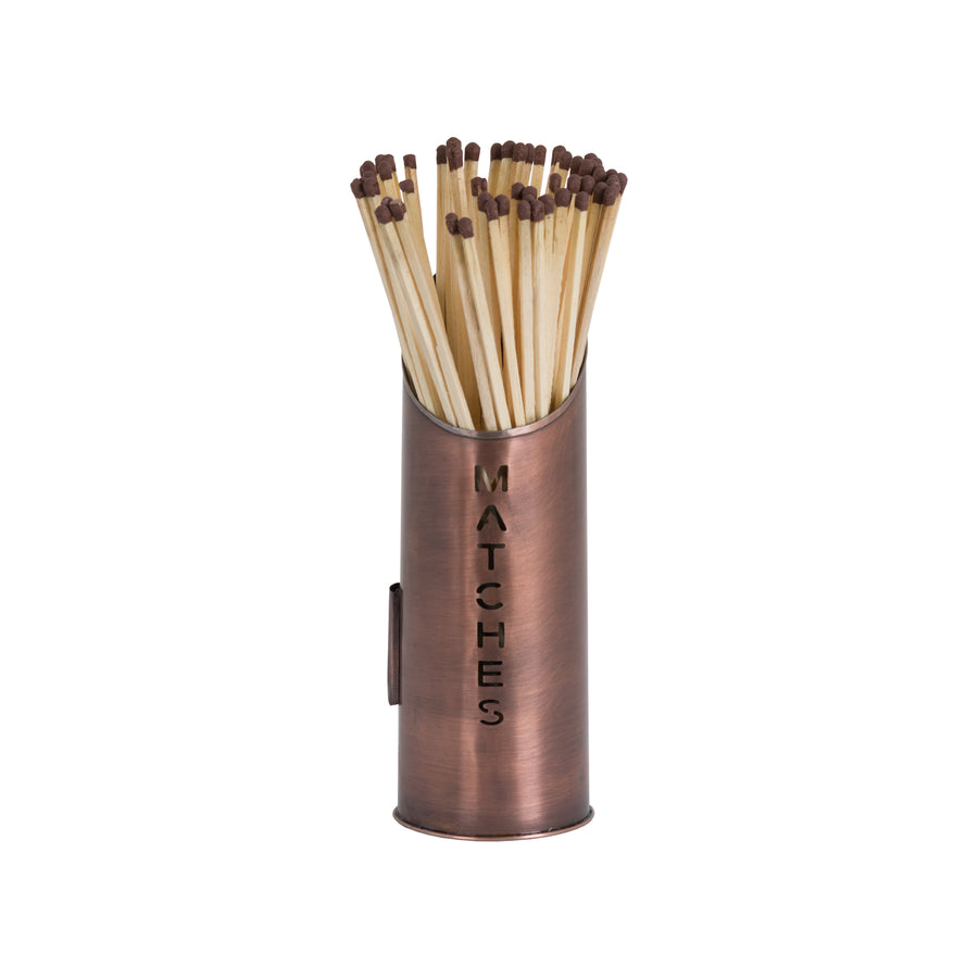 Copper Finish Logs and Kindling Buckets & Matchstick Holder