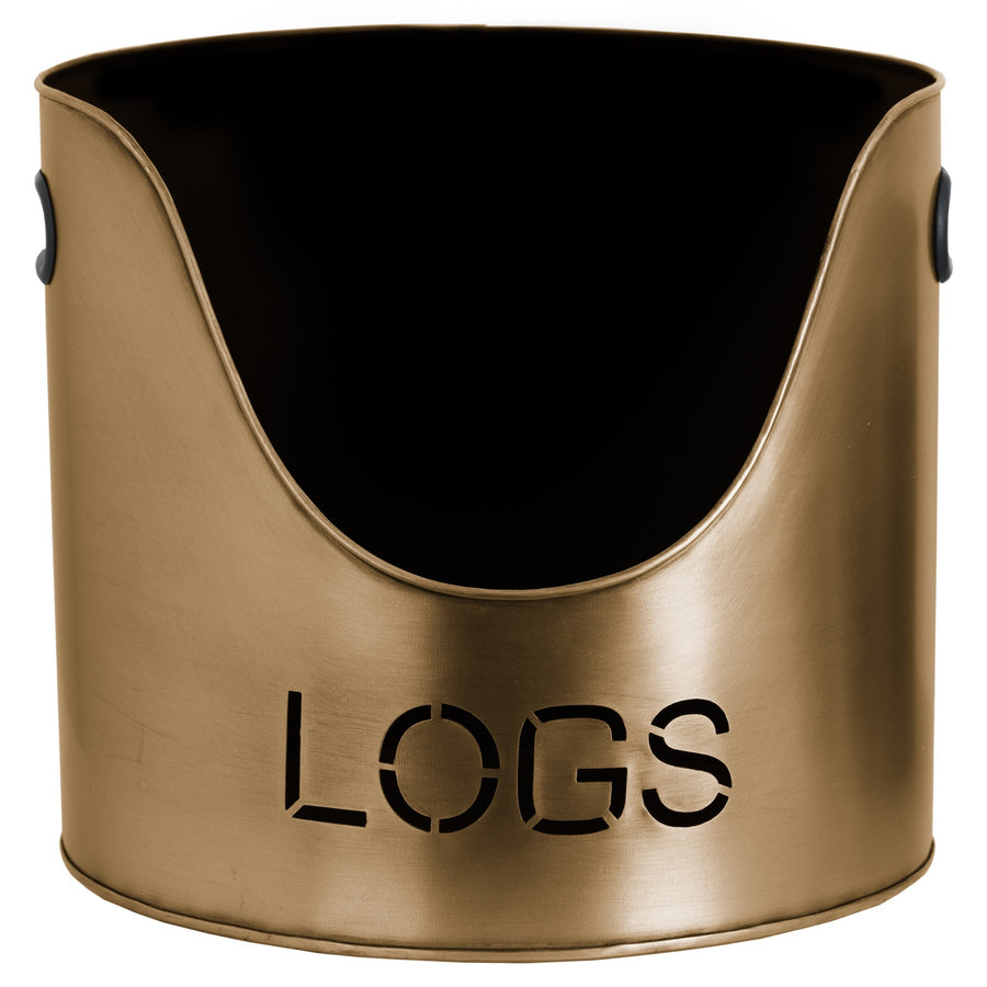 Bronze Finish Logs and Kindling Buckets & Matchstick Holder