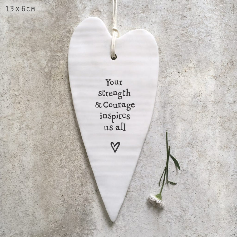 Porcelain long heart-Your strength & courage