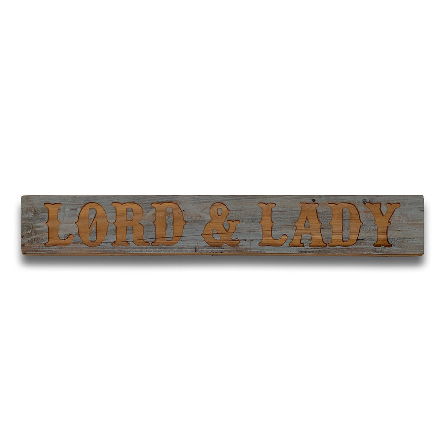 Lord & Lady Grey Wash Wooden Message Plaque