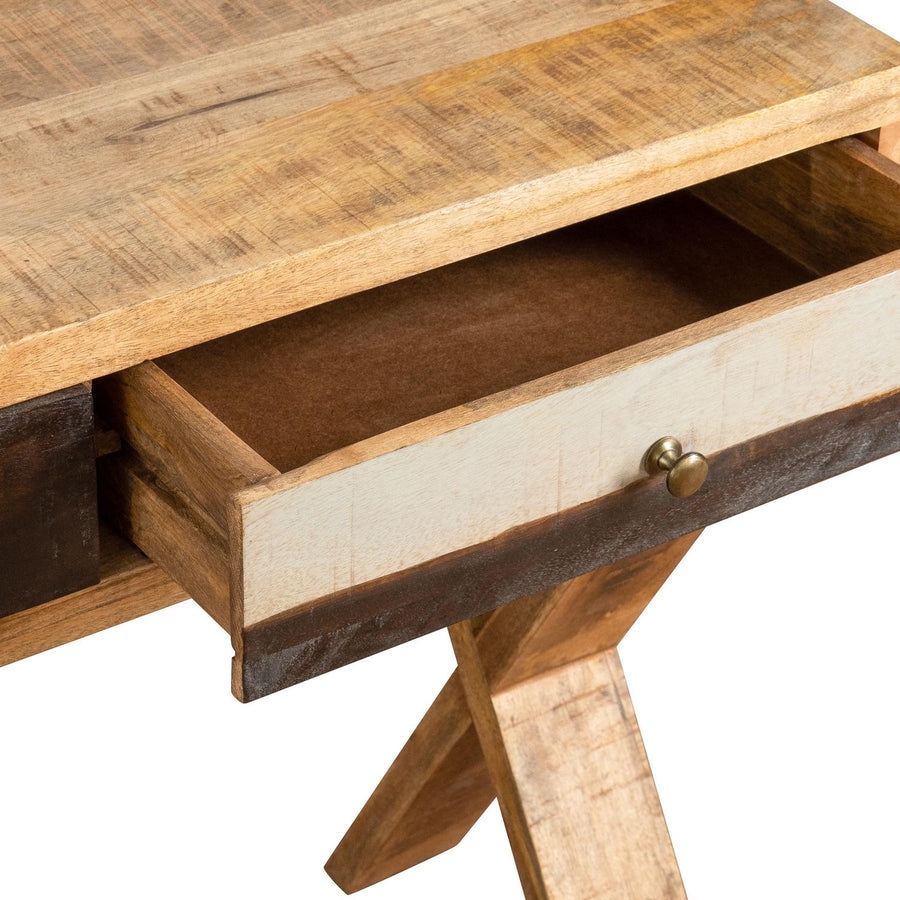Reclaimed Industrial Console with Cross Leg