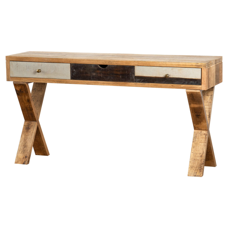 Reclaimed Industrial Console with Cross Leg