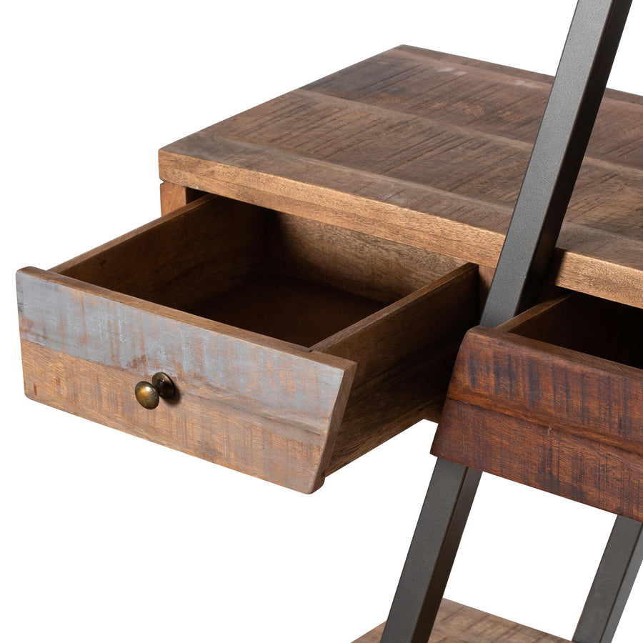 Reclaimed Industrial Bookcase with Drawers