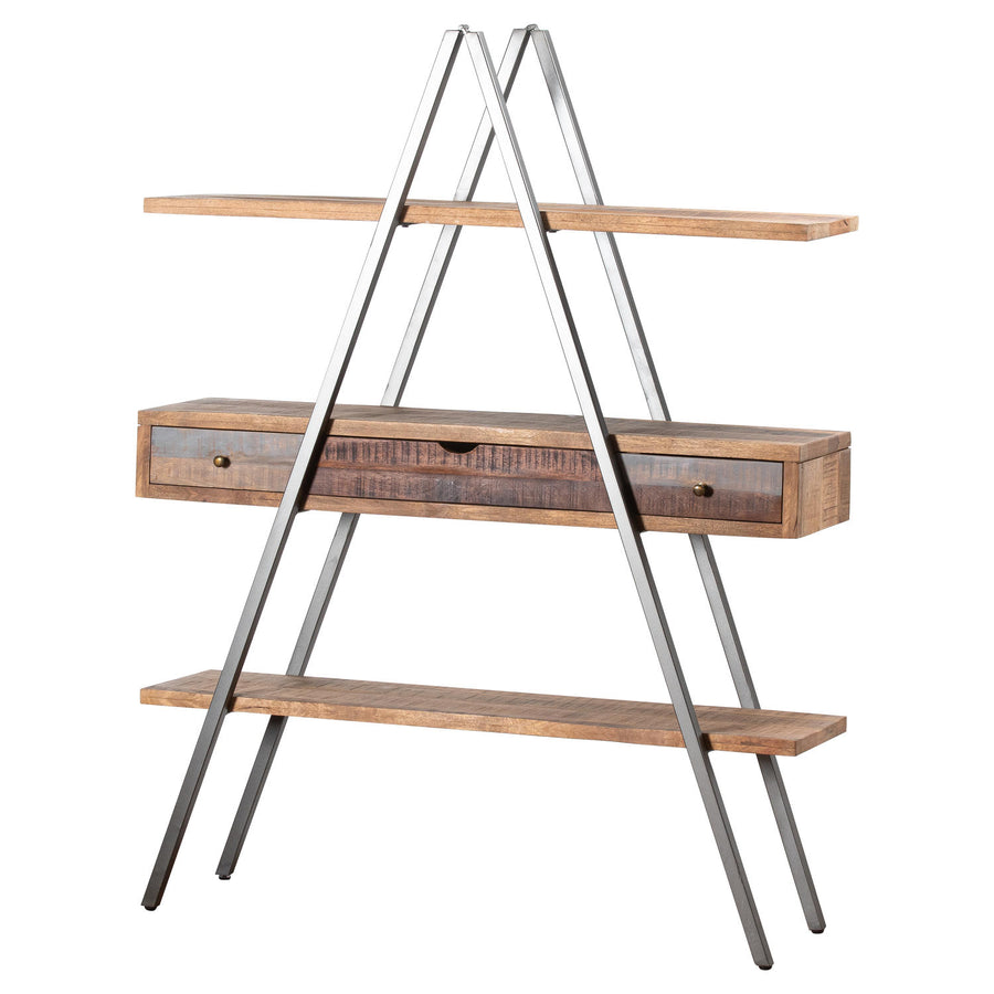 Reclaimed Industrial Bookcase with Drawers