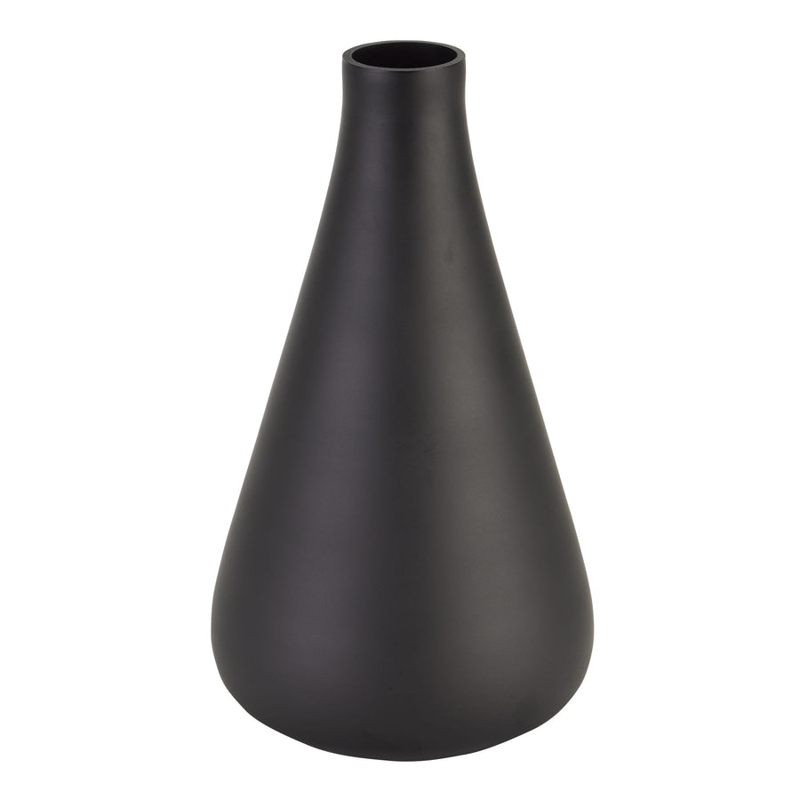 Black Tapered Tall Glass Vase