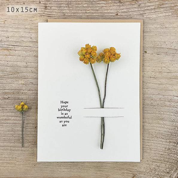 Dried flower card-Birthday- East of India