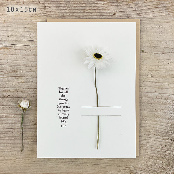 Dried flower card-Thanks for all the things