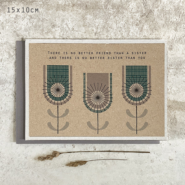 Modern flower card-No better sister
