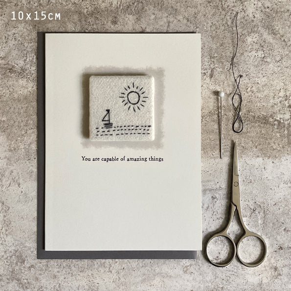 -Embroidered card-Amazing things