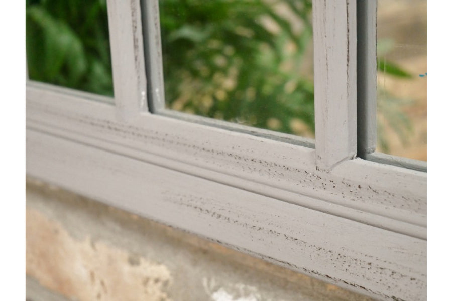 Grey Arch Window Mirror
