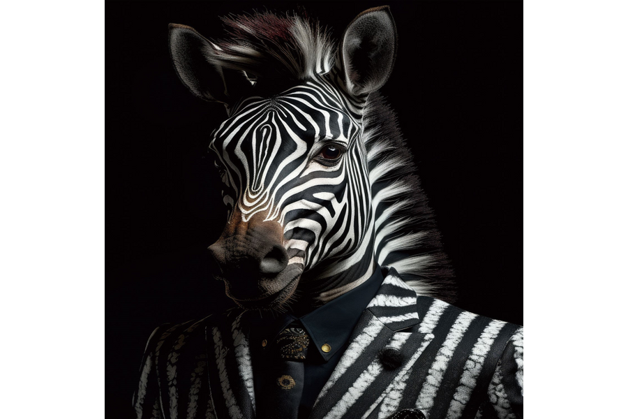 Zebra In Suit Wall Art - Mini