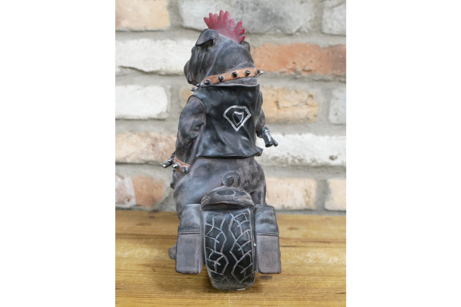 Bulldog on a Motorbike Statue