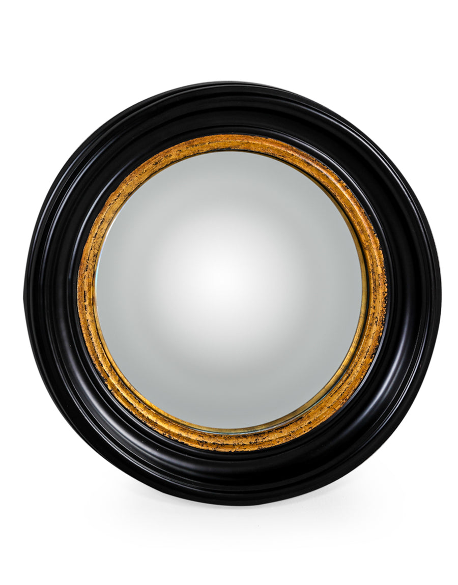 Round Black Medium Convex Mirror