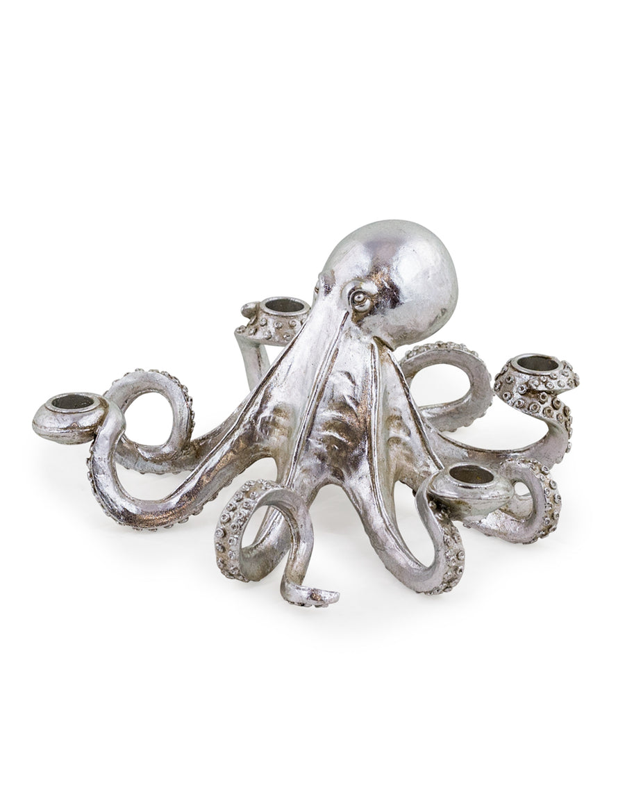 Silver Octopus Candle Stick