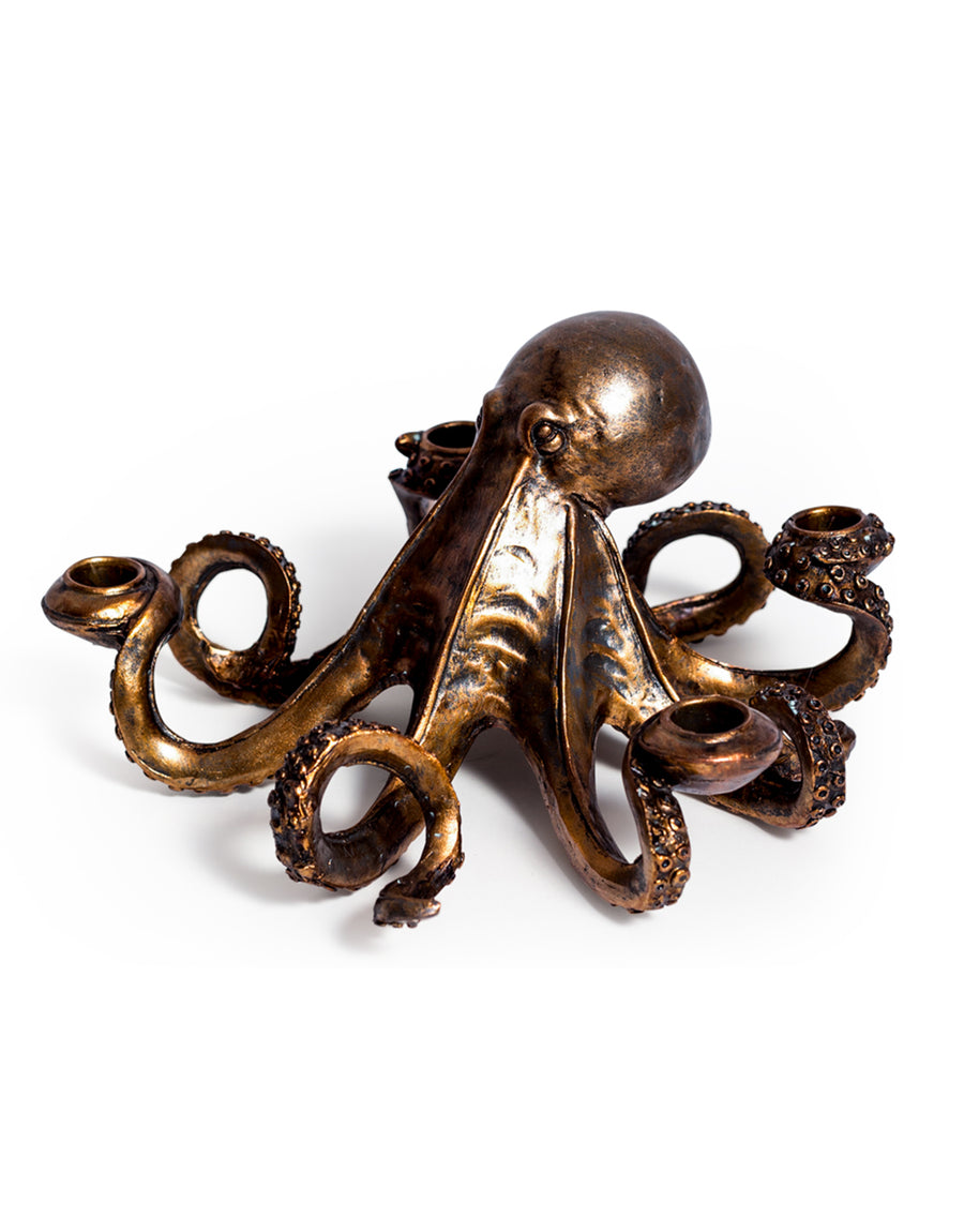 Antique Bronze Octopus Candle Stick
