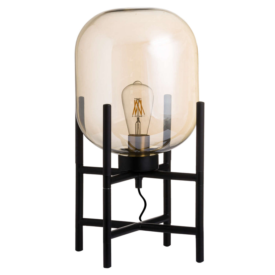 Large Vintage Industrial Glass Glow Lamp